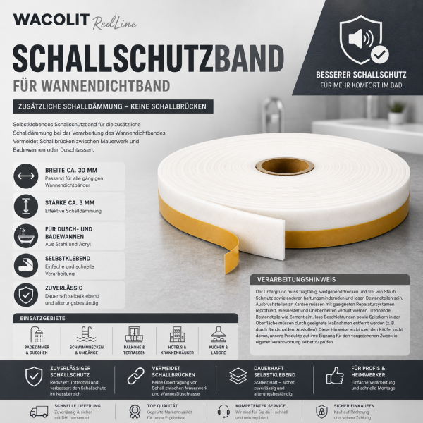 WACOLIT RedLine Schallschutzband für Wannendichtband